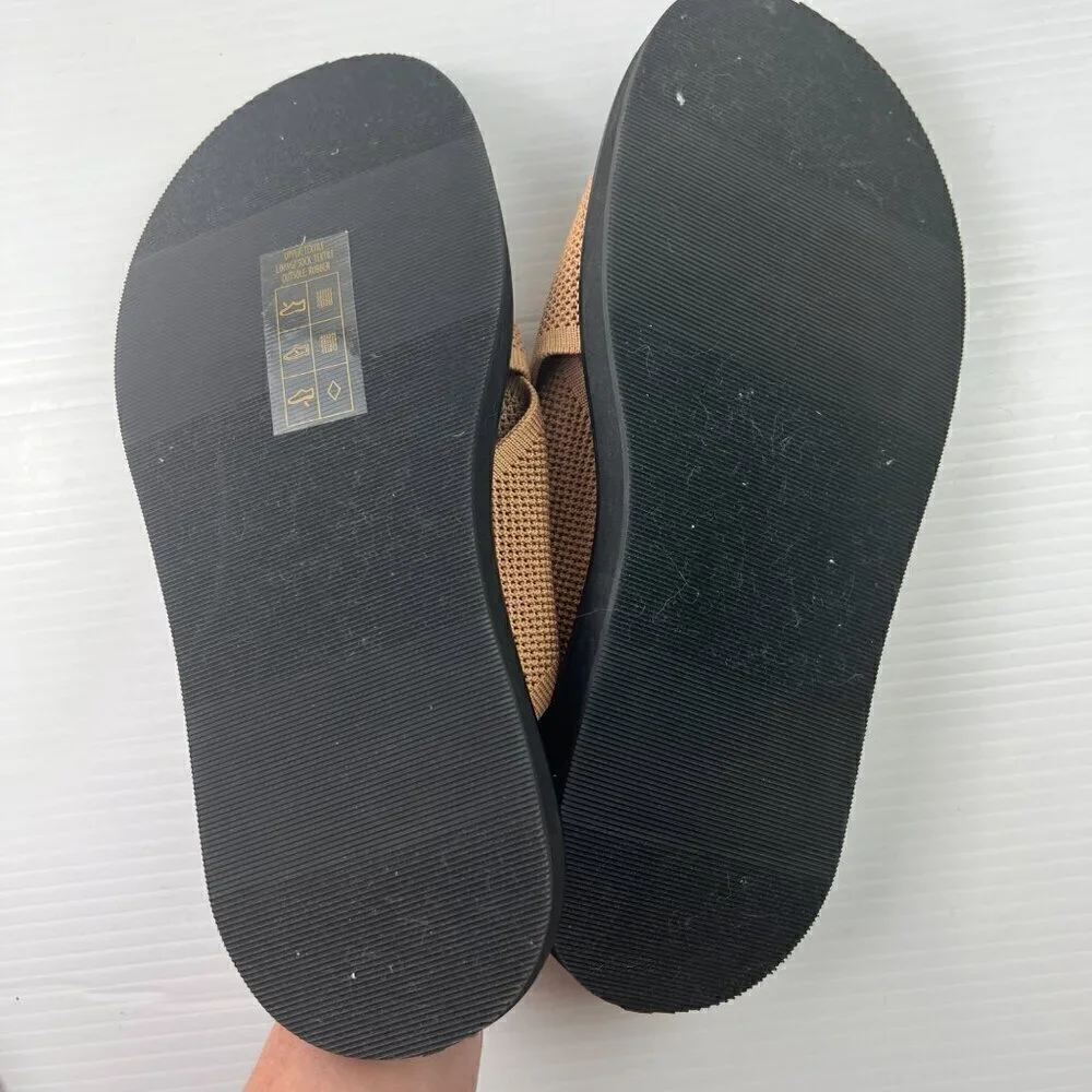Everlane The ReKnit City Flatform Sandal Size 11 Tan Black - Picture 9 of 11